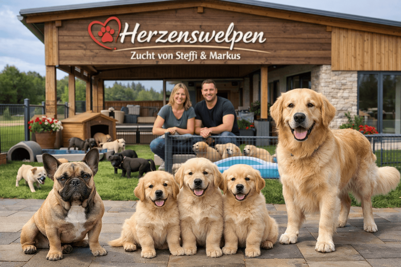 Herzenswelpen Hundezucht mit Französischen Bulldoggen und Golden Retrievern