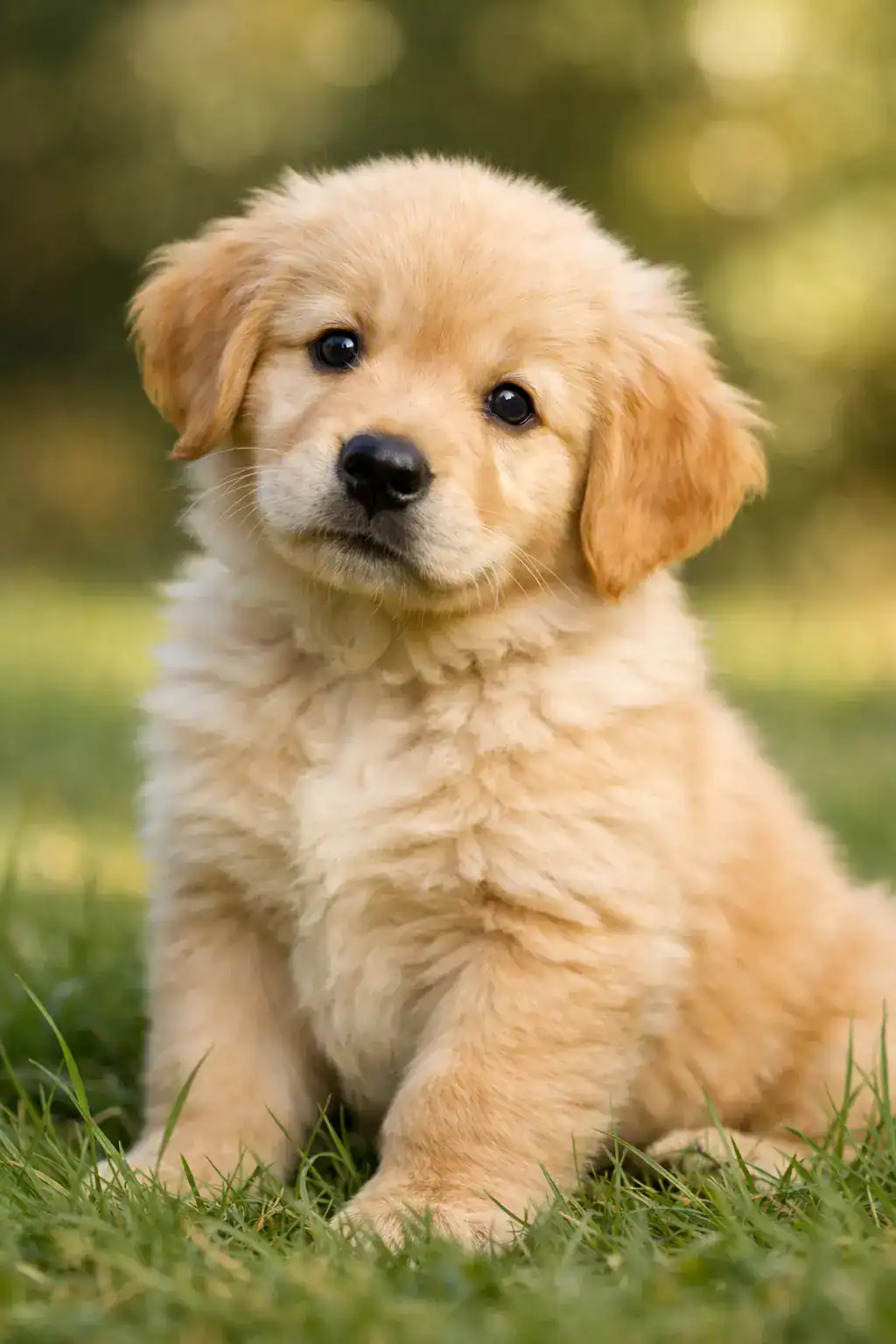 Golden Retriever Welpe creme apportieren